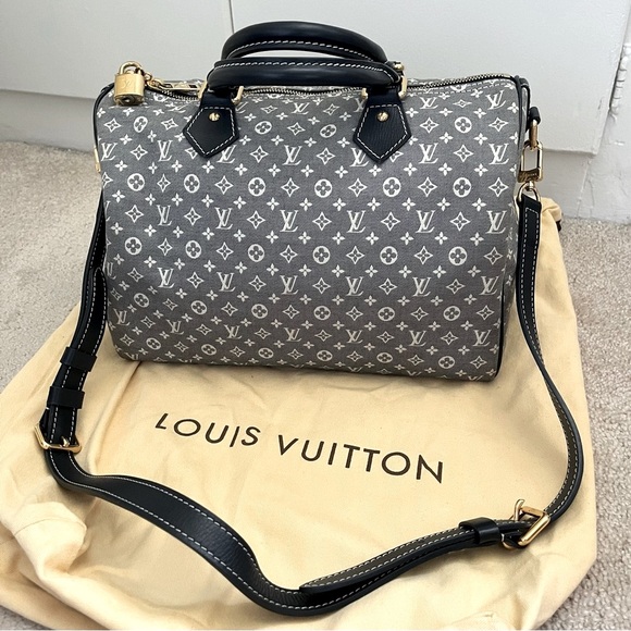 LOUIS VUITTON Idylle Encre Bandouliere Navy Blue Canvas Monogram Speedy 30 Bag - Picture 1 of 12